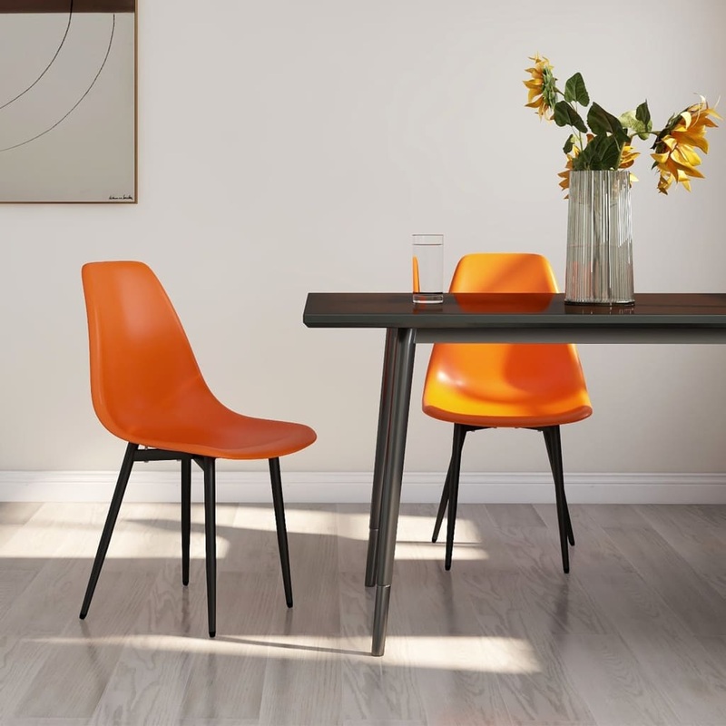 Chaises  manger lot de 2 orange PP