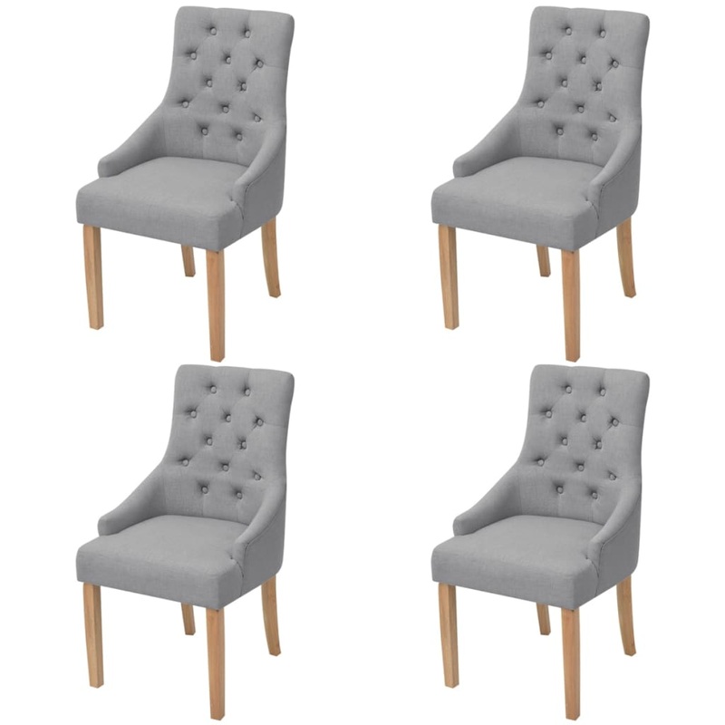 Chaises  manger lot de 4 gris clair tissu