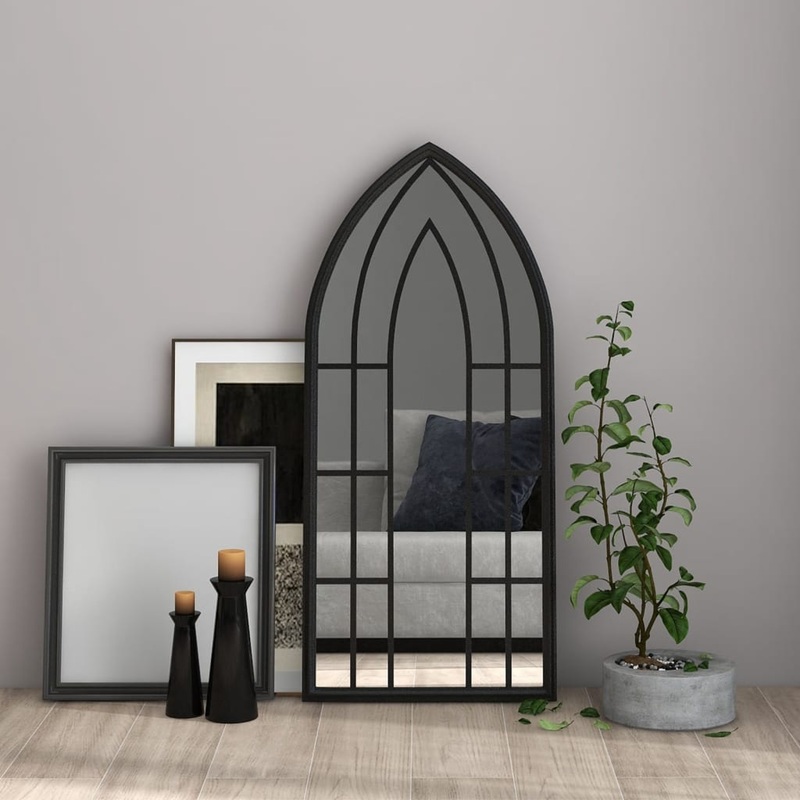 Miroir Noir 100x45 cm Fer pour utilisation  l'intrieur