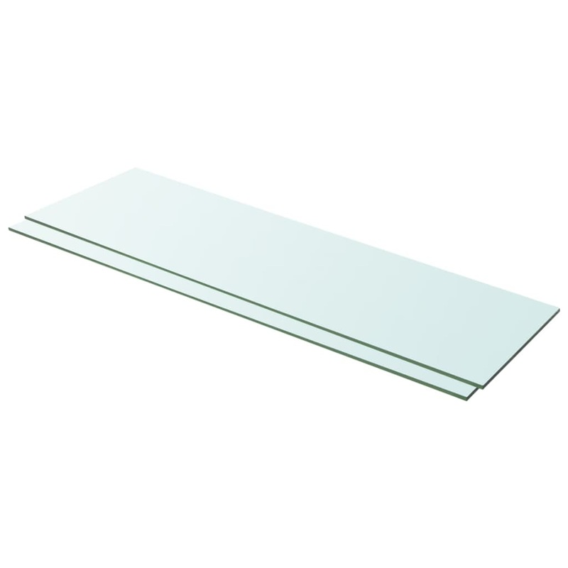 Panneaux d'tagre 2 pcs Verre Transparent 100 x 30 cm