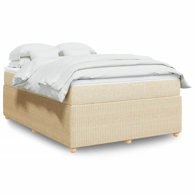 Sommier  lattes de lit avec matelas Crme 140x190 cm Tissu