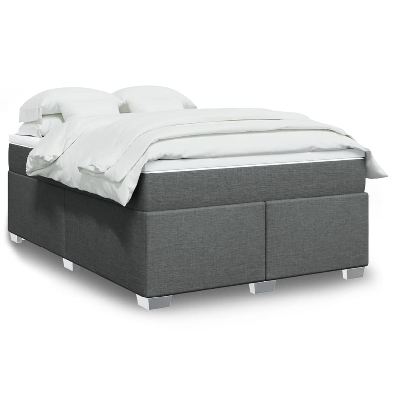 Sommier  lattes de lit avec matelas Gris fonc 140x200cm Tissu