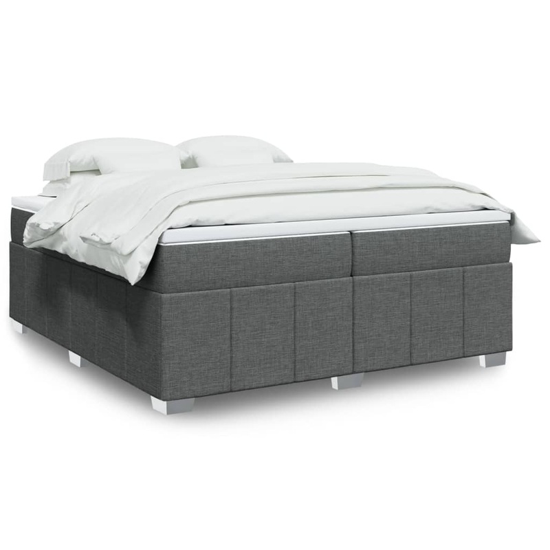 Sommier  lattes de lit avec matelas Gris fonc 200x200cm Tissu
