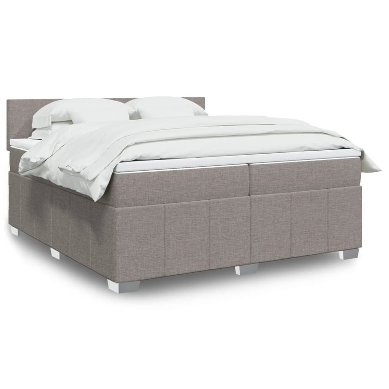 Sommier  lattes de lit avec matelas Taupe 200x200 cm Tissu