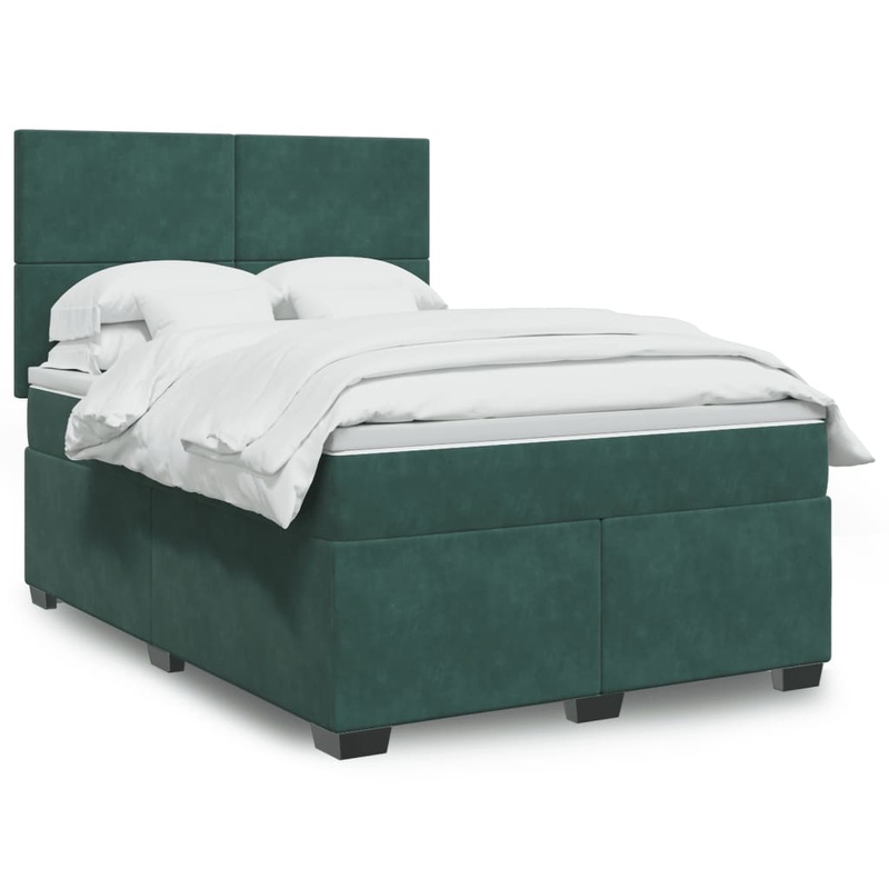 Sommier  lattes de lit et matelas Vert fonc 140x200cm Velours