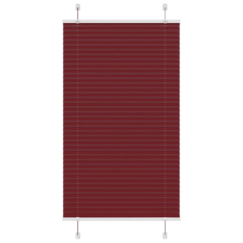 Store pliss rouge bordeaux 75x100 cm largeur du tissu 74,4 cm