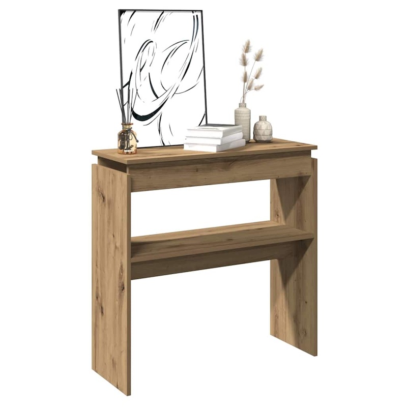 Table console chne artisanal 102x30x80 cm bois d'ingnierie