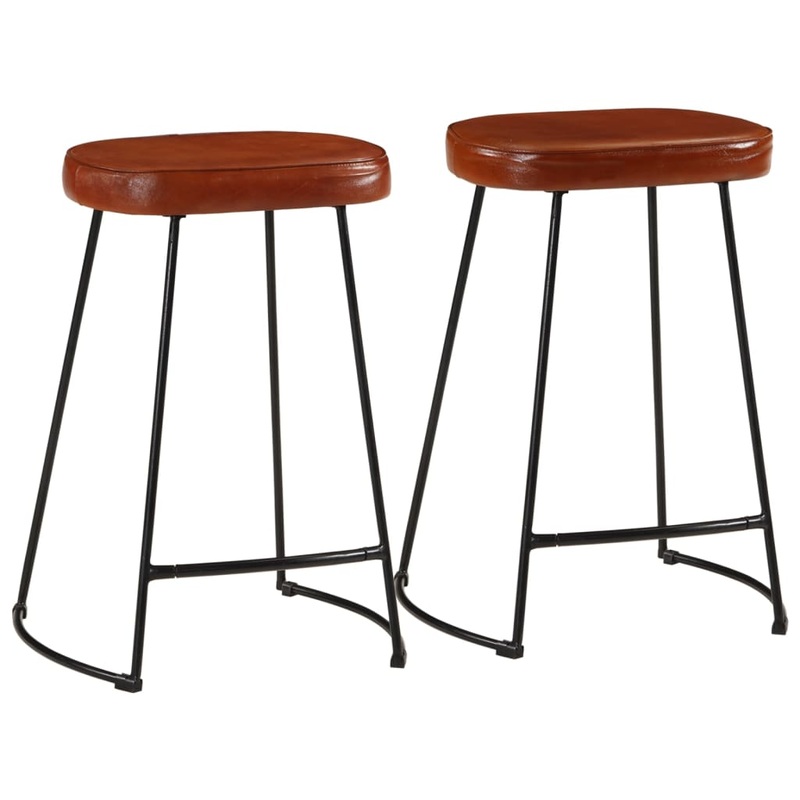 Tabourets de bar lot de 2 marron fonc 41x29x62 cm