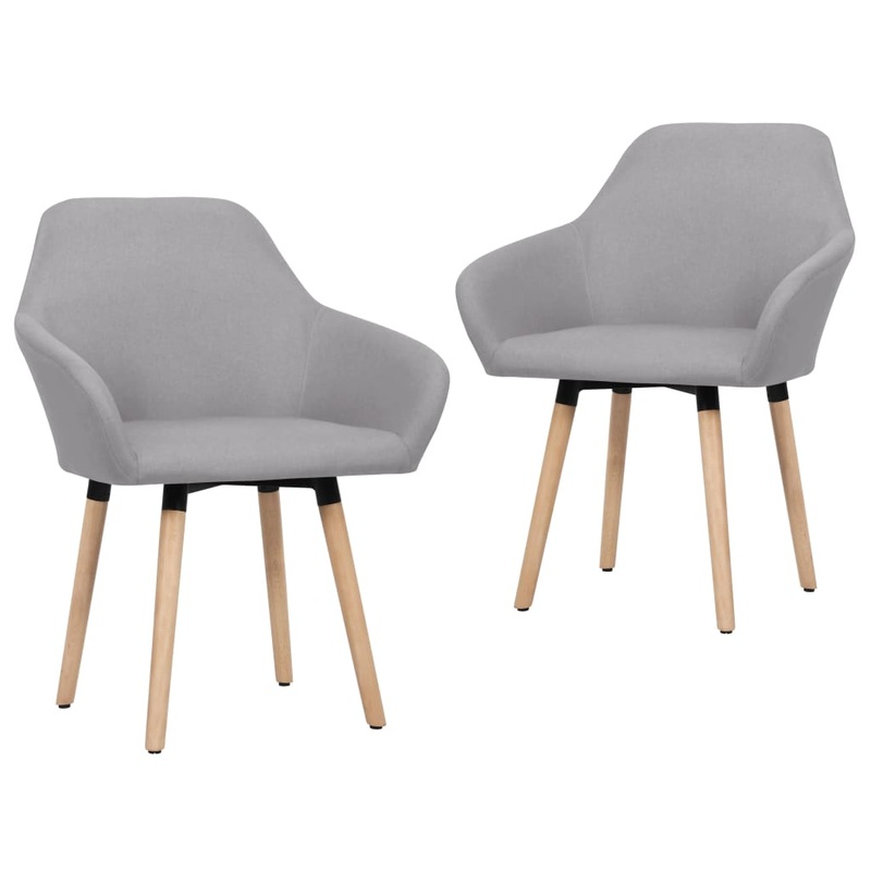 Chaises  manger lot de 2 gris clair tissu