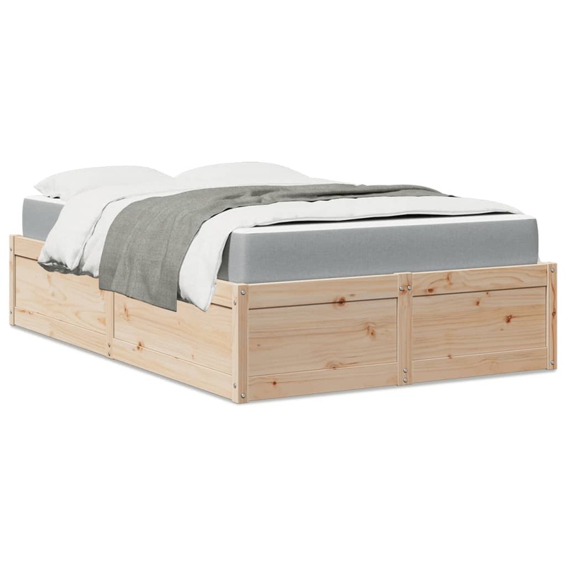 Lit avec matelas 140x190 cm bois massif de pin