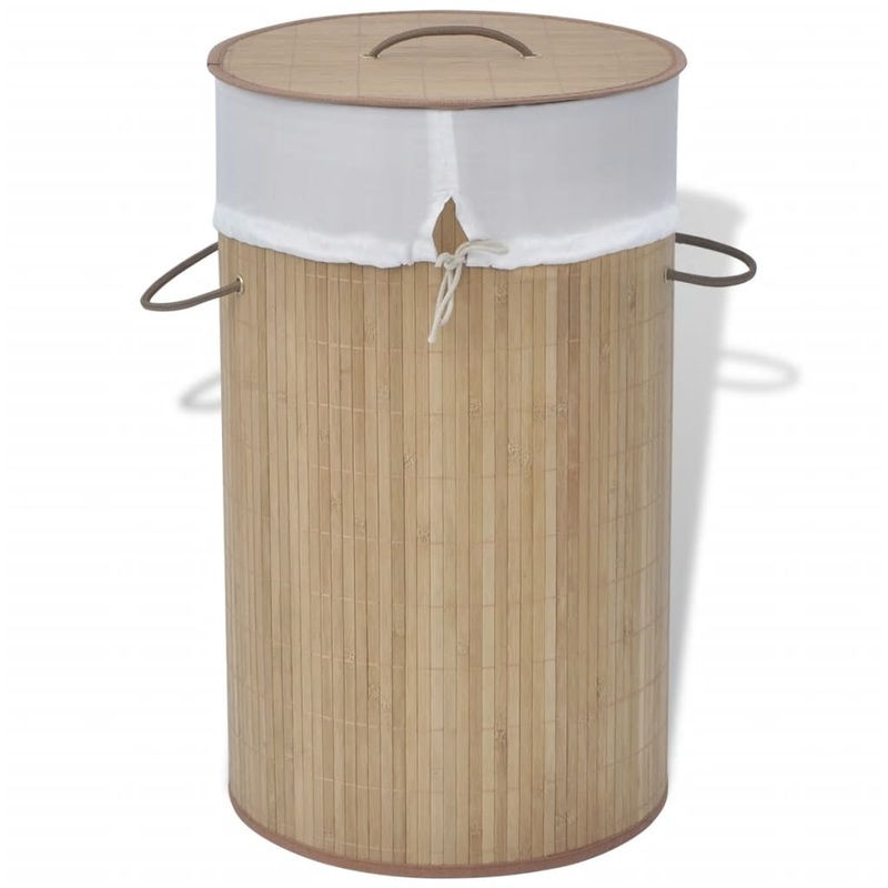 Panier  linge rond Bambou naturel