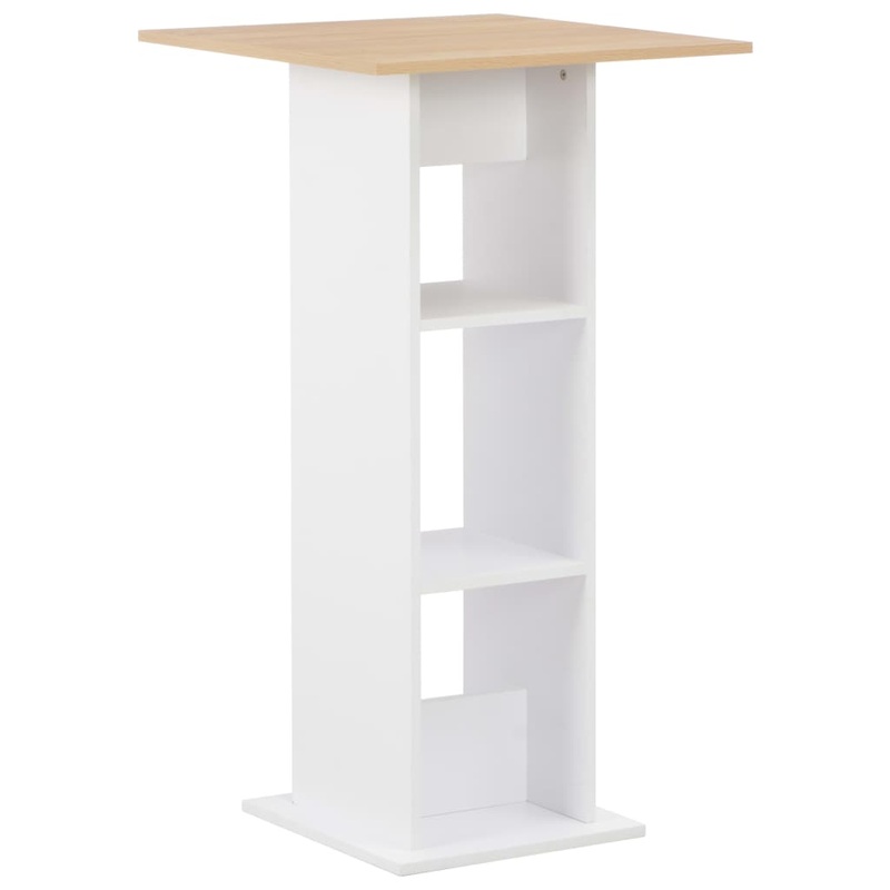 Table de bar Blanc et chne Sonoma 60x60x110 cm