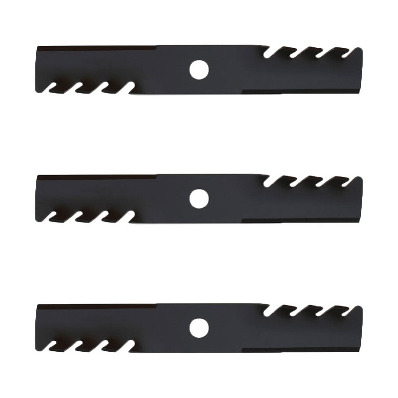 (3) Toothed Mulching Mower Blades Fits Exmark 48" Decks Lazer Z 103-6401-S