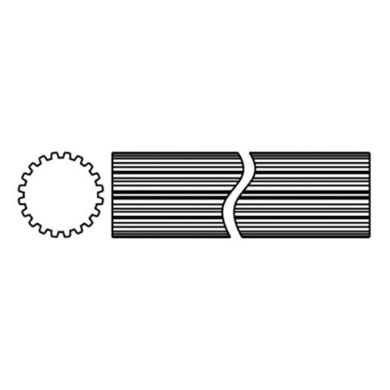 D442720 3 ft Long 20 Spline 1-11/16" Splined Shaft 35 44 55 Domestic Series
