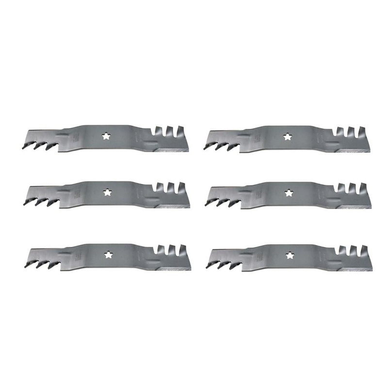 (6) Toothed Mower Blades Fits Husqvarna Riding Mowers 54" Deck 187255 187254