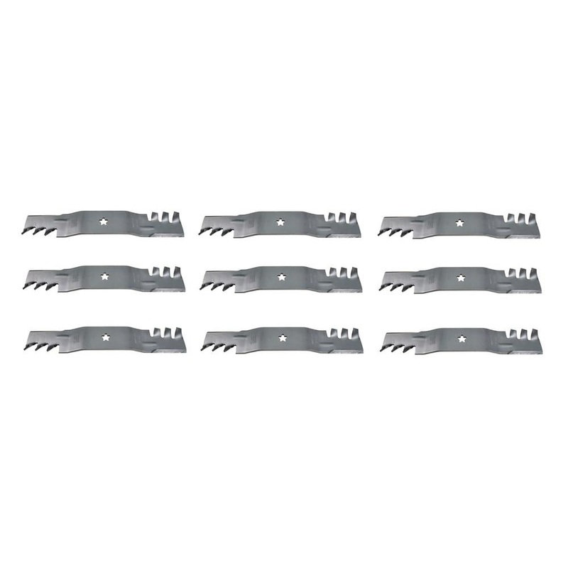(9) Toothed Mower Blades Fits Husqvarna Riding Mowers 54" Deck 187255 187254