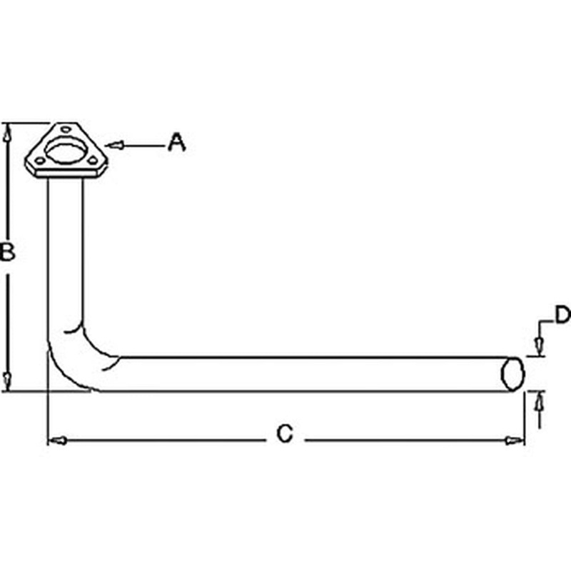 R1703 Exhaust Pipe Fits Massey Ferguson
