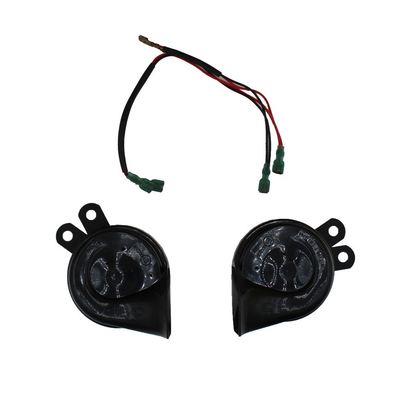12V-HELLA-BLKTRMPT 12V Hella Black Trumpet Horn Set Fits Universal Products