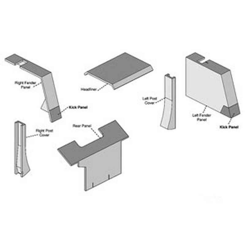 6pc. Gray Upholstery Foam Cab Kit Fits Case Replaces F66137