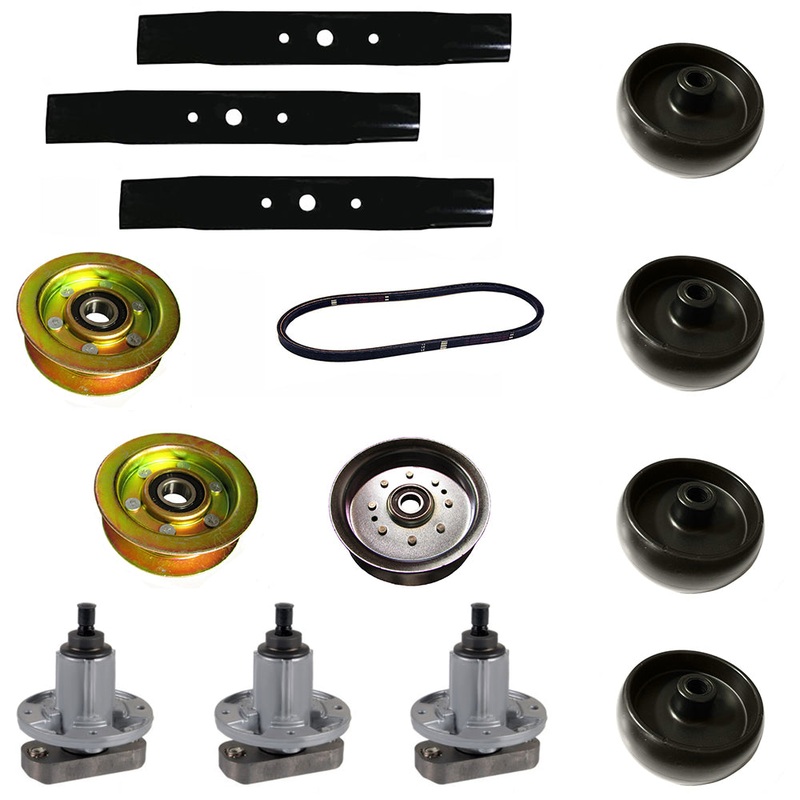 48" Mower Deck Rebuild Kit w/ XHT Blades Fits John Deere Replaces AUC17621