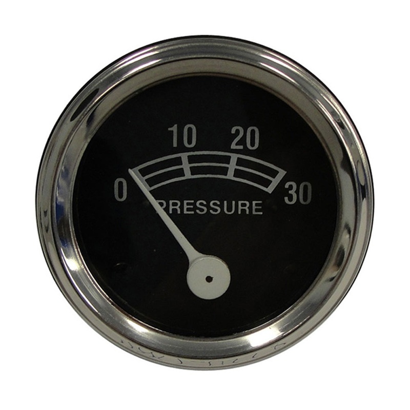 Oil Pressure Gauge Fits Universal Products Replaces 70207834-CHROME/BLACK