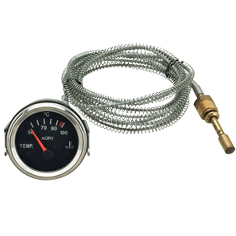 Manual Temperature Gauge (Chrome) Fits John Deere Replaces AL24293-Chrome