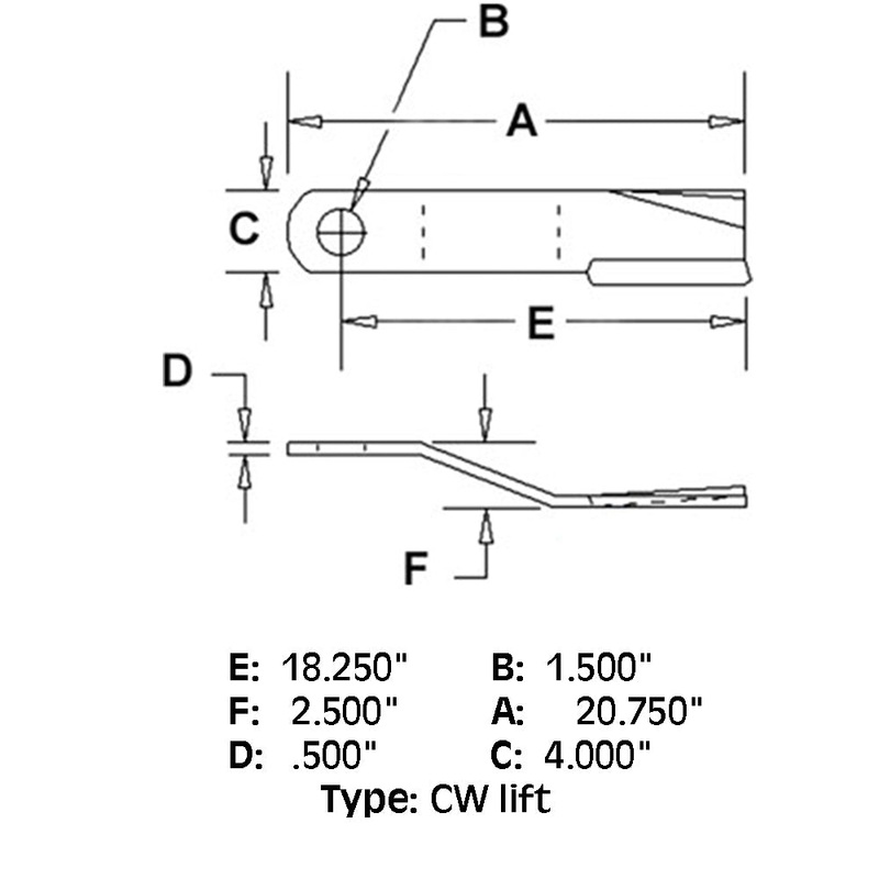 CW Lift Rotary Cutter Blade Fits BUSH HOG Replaces 80A84325