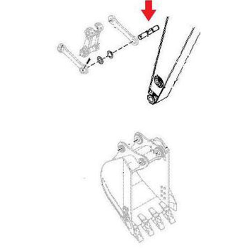 3088579 Pin, Link to Dipper Fits Hitachi ZX160, ZX200, ZX210, ZX225 +