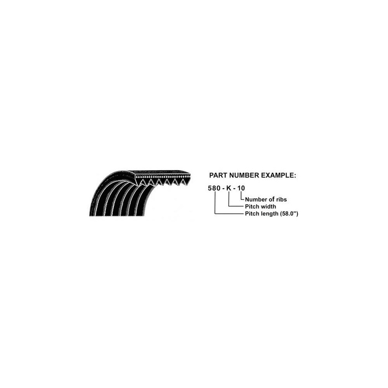 A-570K8-AI Micro-Rib V-Belt (57")