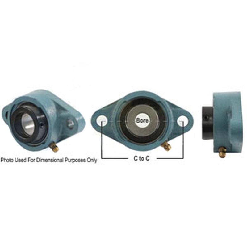 A-WGTZ12-I-AI 2 Bolt Flanged Bearing W/ Lock Collar, Re-Lubricatable