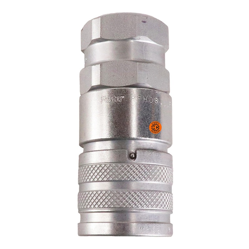 Flat Face Hydraulic Breakaway Coupler, Female, Non-Spill