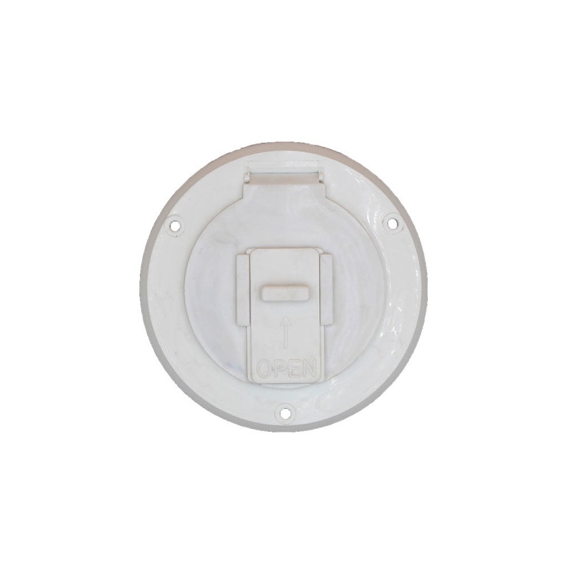 White Electric Cable Cover Hatch Camper Rv Travel trailer Pop Up Popup 30 amp