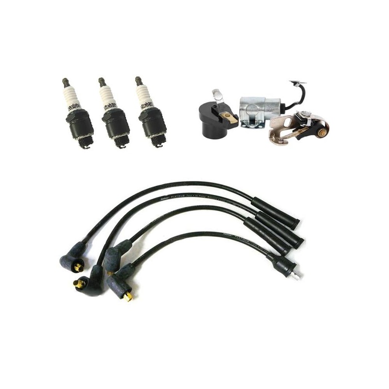 42780 Tune Up Kit w/ Wires & Spark Plugs Fits Massey Ferguson 20 30 135 (3 Cyl)
