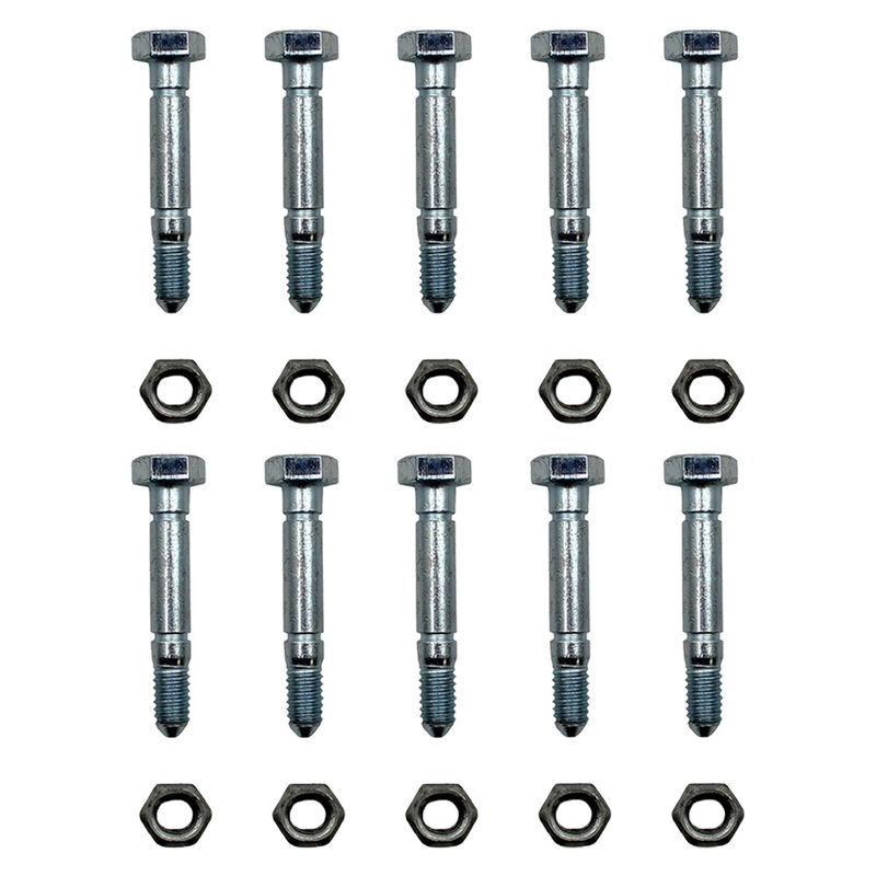 (Pack of 10) Shear Pin Bolt & Nut for Stiga 1811900201, 9987525712 Snow Blower