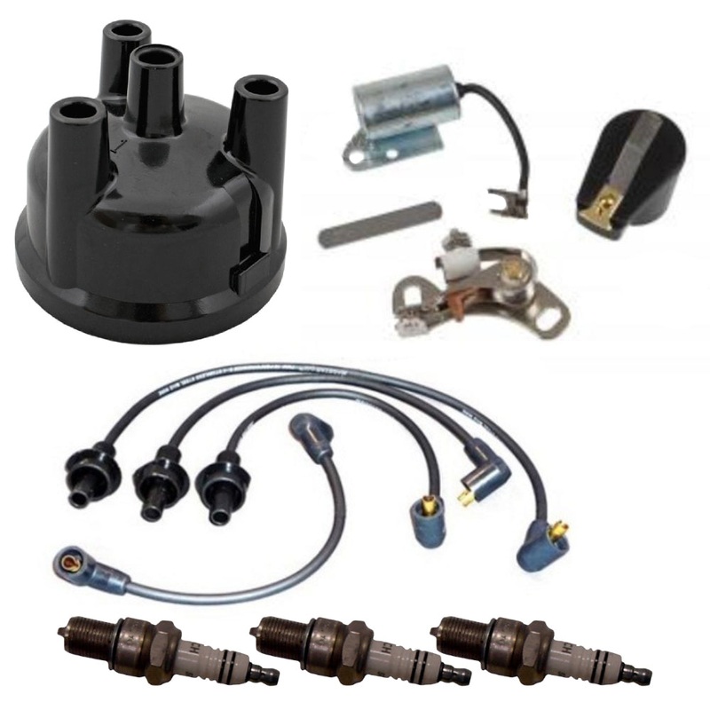 Complete Tune-Up Kit Fits Ford 3 cyl. Tractor 65-up Wires Cap Plugs Points