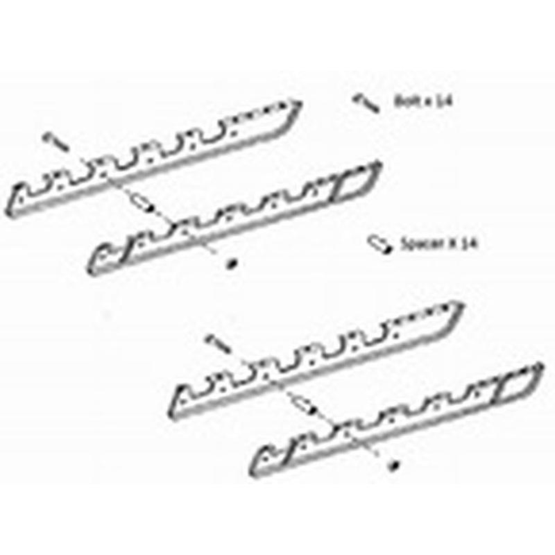 PV647 Rockguard Set 5 Roller track frame Fits Case 855D s/n JAK0005501-, 855E,