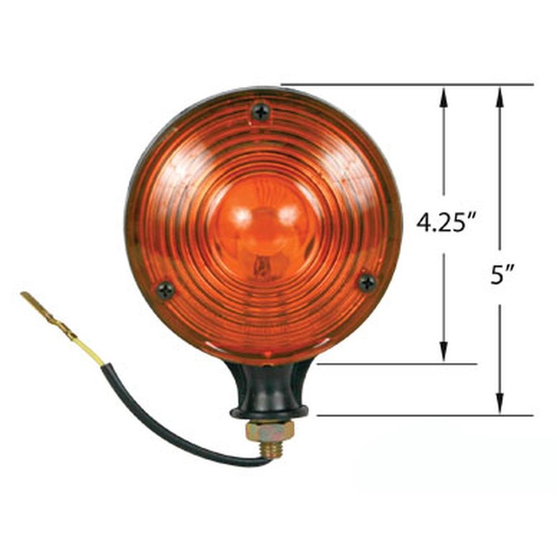 Amber Safety WARNING LIGHT 1 PAIR 12V 12 Volt for Tractor PLASTIC BODY & LENS