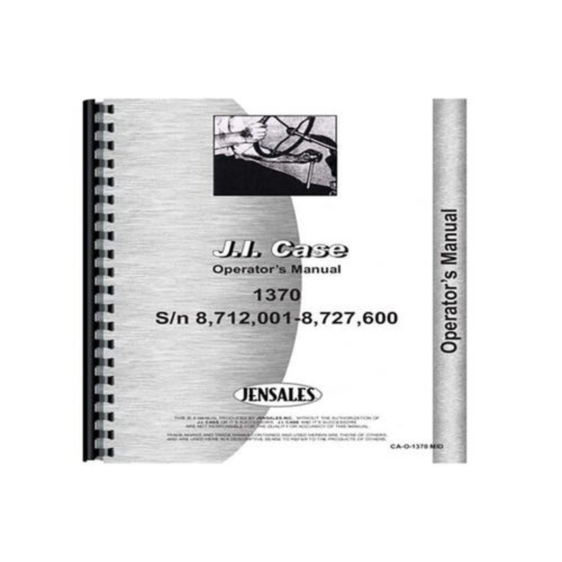 Operator's Manual fits Case 1370