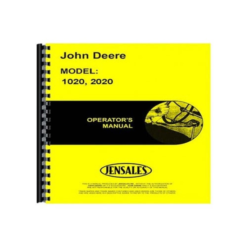 Operator's Manual fits John Deere 1020 2020 2020