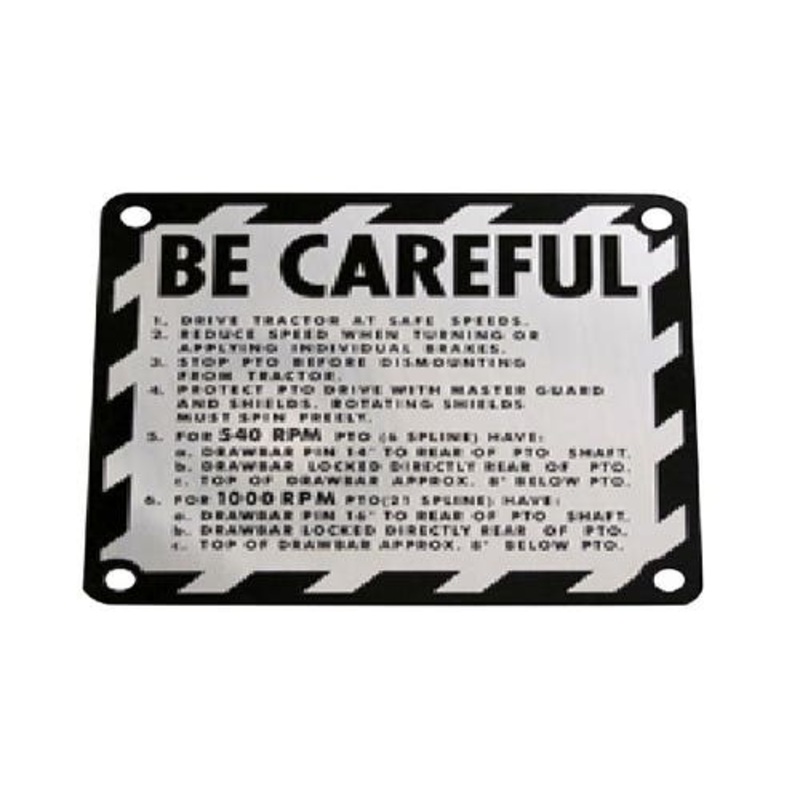 Warning Plate fits John Deere 1010 2010 2510 2520 3010 3020 4000 4010 4020 4320 4520 4620 5010 5020 1010
