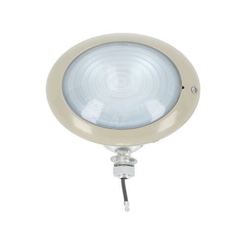 Work Light Assembly - 6V Round On Off Switch Frosted with Rings Glass Restoration Quality fits Ford NAA 8N 8N15500L