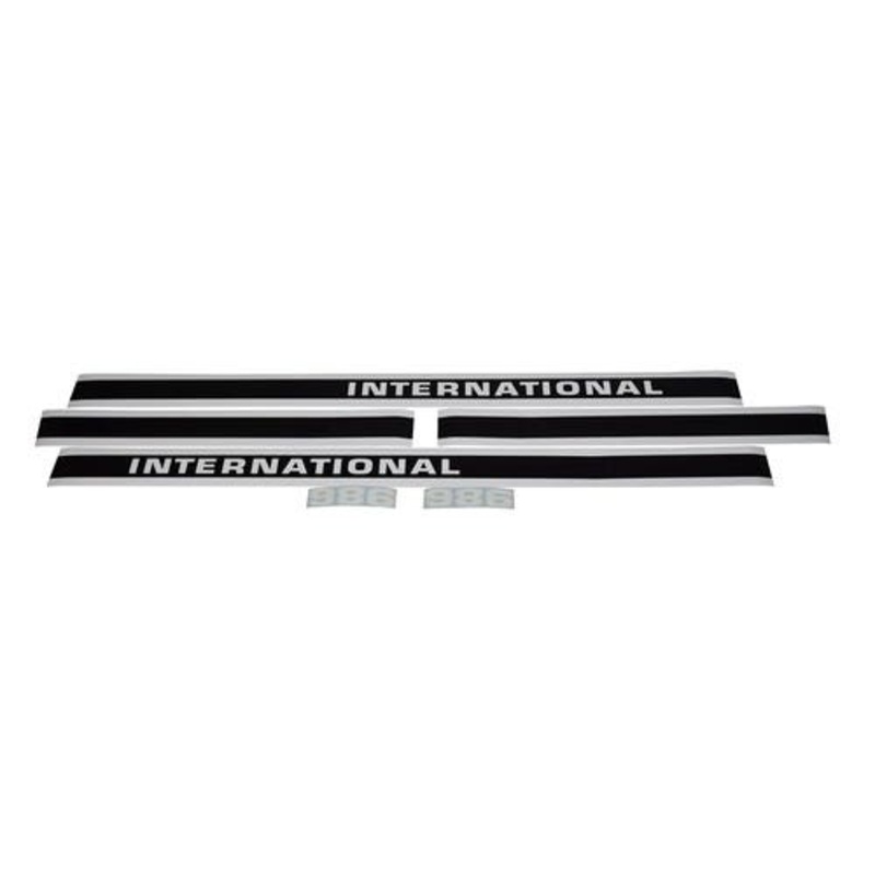 986 Hood and Cab Decal Set Black/White Mylar fits International 986