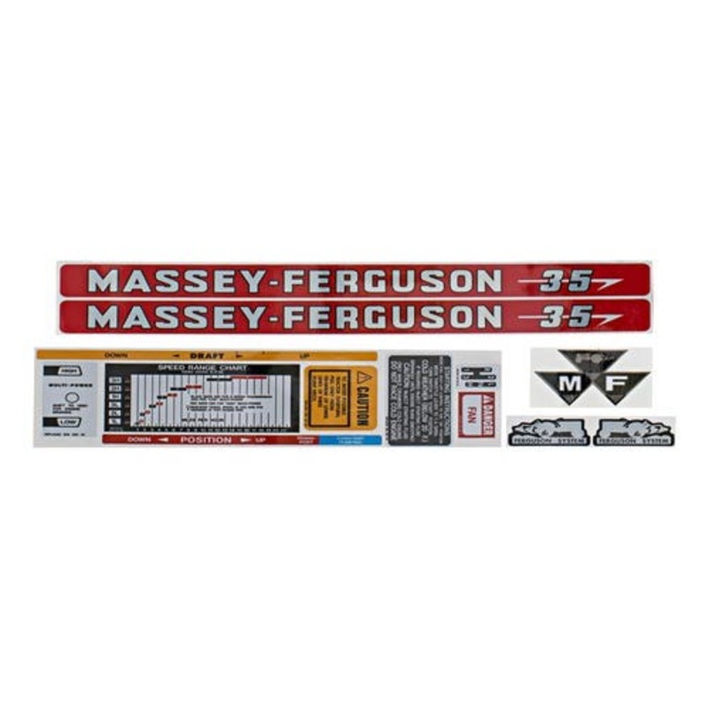 Complete Decal Set fits Massey Ferguson 35