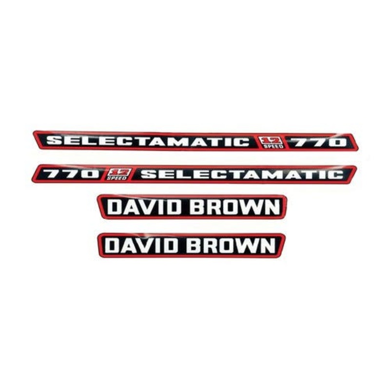 770 Selectamatic Hood Decal Set fits David Brown 770 K961928 K961925 K961926 K961927