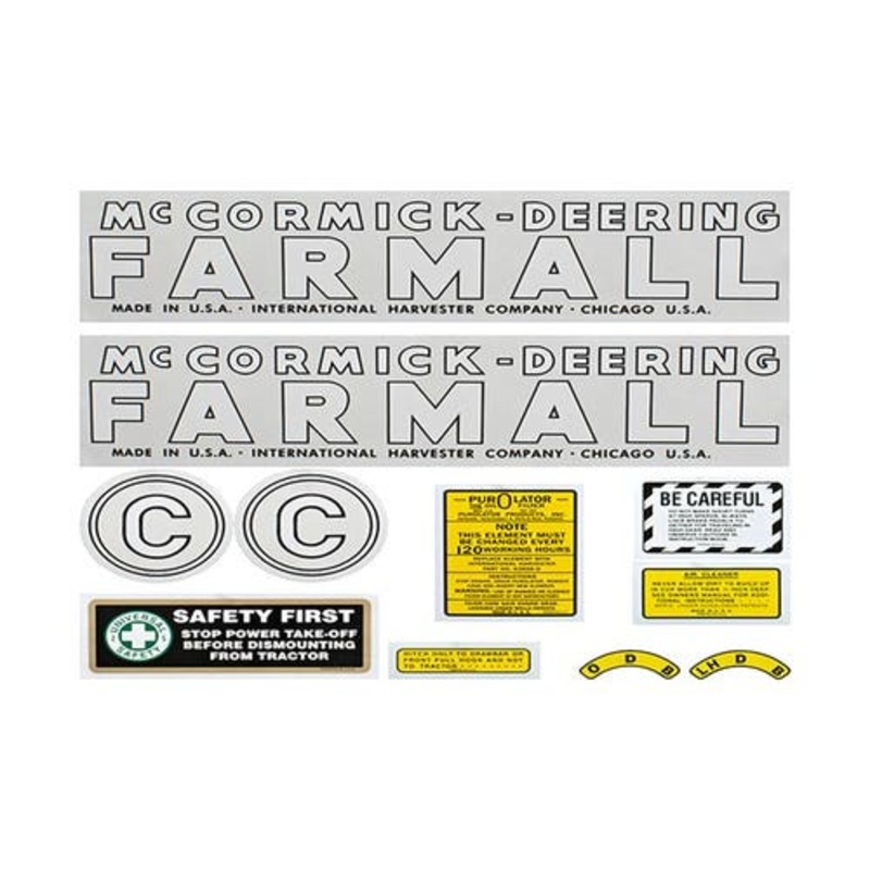 Complete "McCormick-Deering Farmall" Decal Set - Mylar fits International C