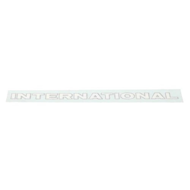 International Decal - 8-1/2" White with Black Outline Vinyl