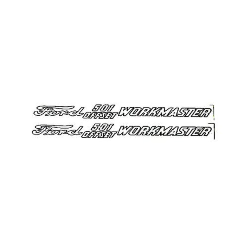 501 Offset Workmaster Hood Decal Set Mylar fits Ford 501