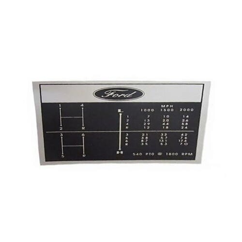 Decal Set Shift Pattern 6 Speed Vinyl fits Ford 2000 2110 2120 2310 2610 3000 3600 4000 4100 4110 4600 5000 5600 6600 6700 7000 7600 7700 D0NN7B292A
