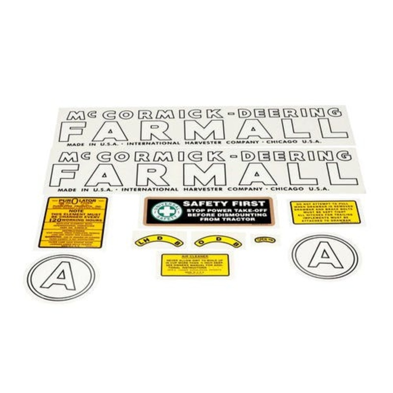McCormick-Deering Farmall Decal Set A Mylar fits International A