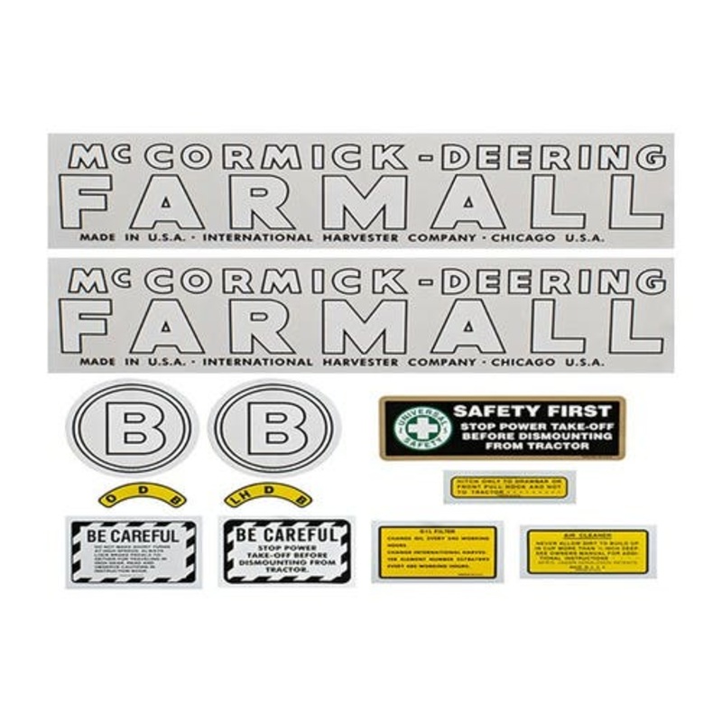 McCormick-Deering Farmall Decal Set B Mylar fits International B